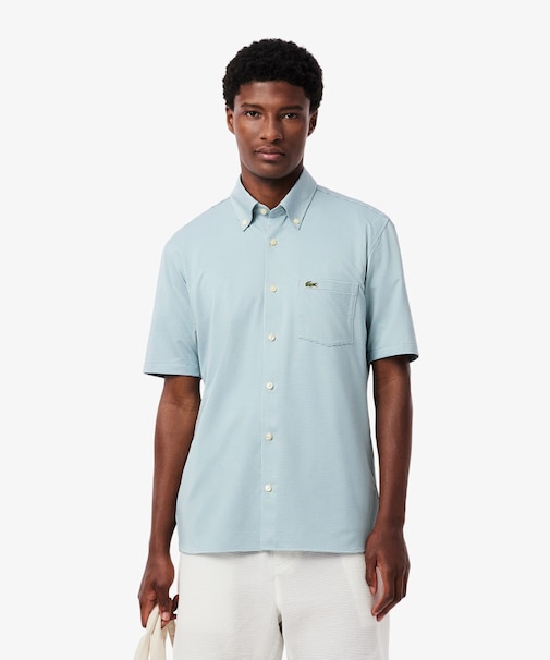 マイクロチェックジャージシャツ