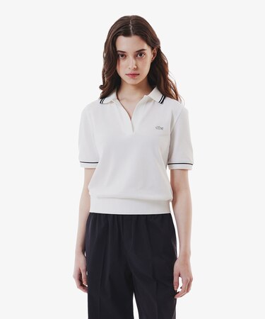 スキッパーネックポロシャツ