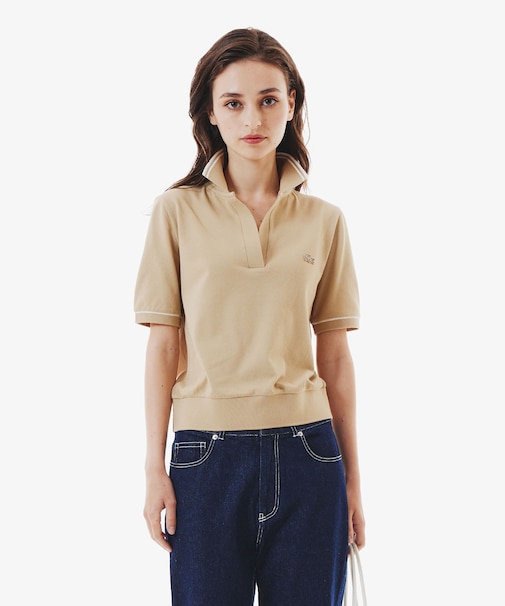 スキッパーネックポロシャツ