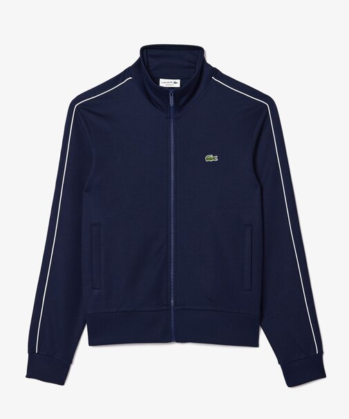 オーガニックコットン ショルダーパイピング鹿の子地トラックジャケット