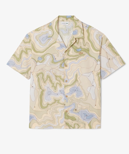 シーズナルテキスタイルオープンカラーシャツ