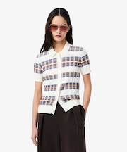 マルチカラーリブニットシャツ