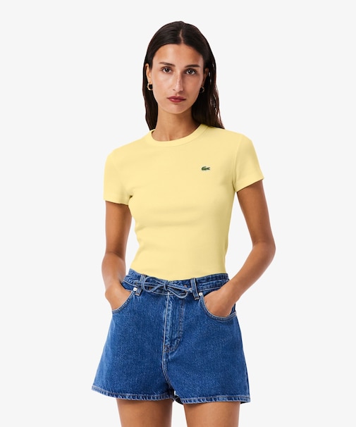 タイトフィットリブニットTシャツ