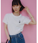 チュールスリーブロゴ刺繍 Tシャツ