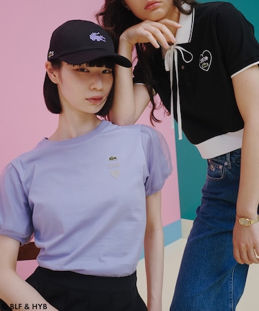 チュールスリーブロゴ刺繍 Tシャツ