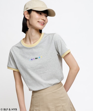 ハートプリント&ワニリンガー Tシャツ