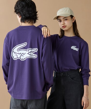 【オンライン限定】LACOSTE オーバーサイズ バックプリント ロングスリーブTシャツ