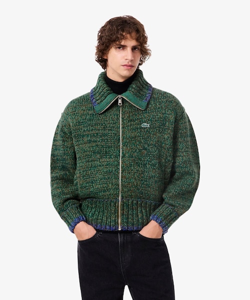 ミックスカラーローゲージニットジップセーター｜ラコステの通販