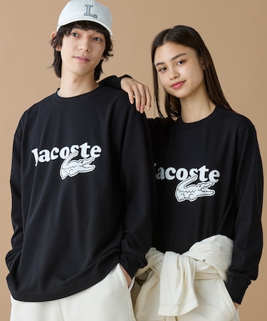 【オンライン限定】LACOSTE 鹿の子オーバーサイズプリント ロングスリーブTシャツ