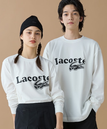【オンライン限定】LACOSTE 鹿の子オーバーサイズプリント ロングスリーブTシャツ