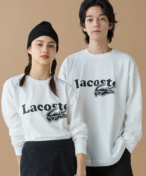 【オンライン限定】LACOSTE 鹿の子オーバーサイズプリント ロングスリーブTシャツ