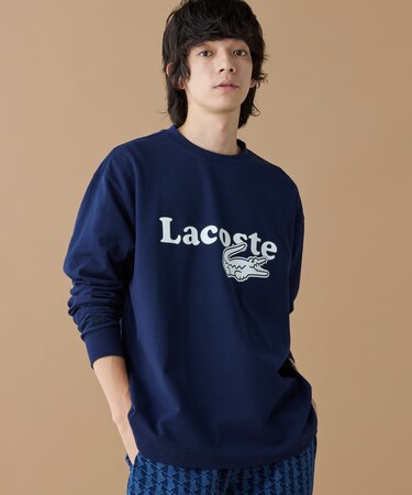 【オンライン限定】LACOSTE 鹿の子オーバーサイズプリント ロングスリーブTシャツ