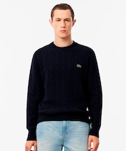 ミドルゲージ ウールケーブルニット