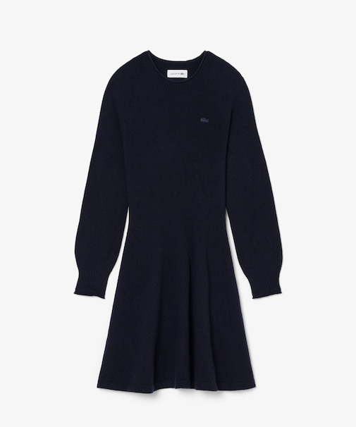 3Dニッティングシームレスフレアドレスセーター