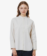 ロングカフススタンドカラーシャツ