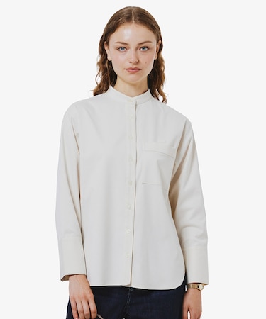 ロングカフススタンドカラーシャツ