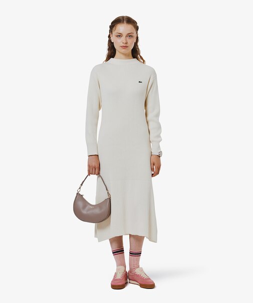 ローウエストリブニットドレス / フレアワンピース