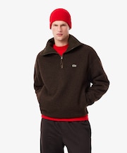 ハイネックハーフジップブークレフリース