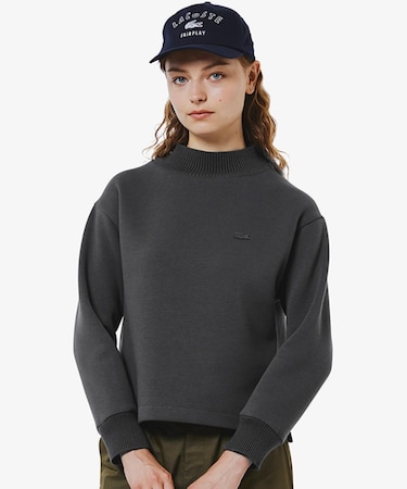 ダンボールニット ハイネックプルオーバースウェット