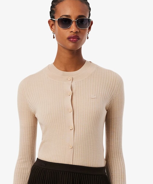 3Dニッティングメリノウール ハイゲージニットカーディガン