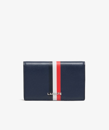 トリコロールプリントレザーカードケース