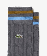 ケーブルニットボーダーソックス