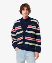 アルパカブレンドボーダーニットカーディガン