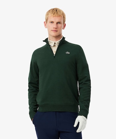 ウールブレンドハーフジップゴルフセーター
