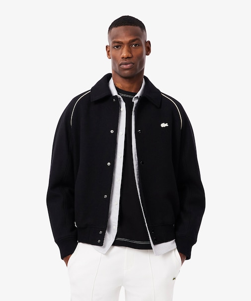 バッジアクセントウールバーシティジャケット