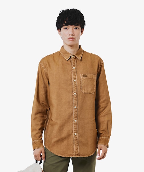 ウォッシュドヘリンボーンネルシャツ