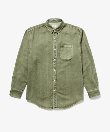 ウォッシュドヘリンボーンネルシャツ