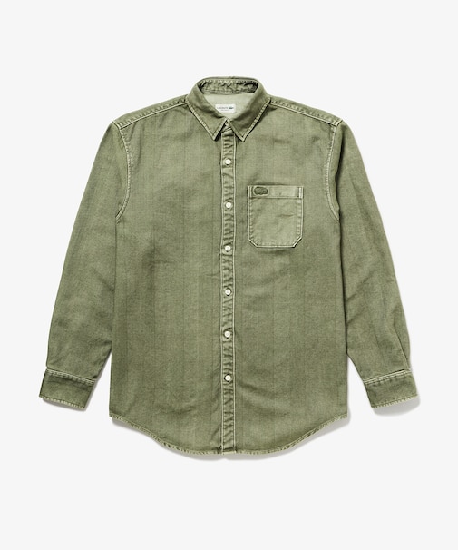 ウォッシュドヘリンボーンネルシャツ