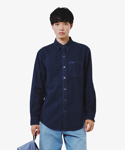 ウォッシュドヘリンボーンネルシャツ