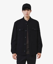 ウールブレンドメルトン スタンドカラーシャツブルゾン