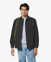 ウールブレンドメルトン スタンドカラーシャツブルゾン