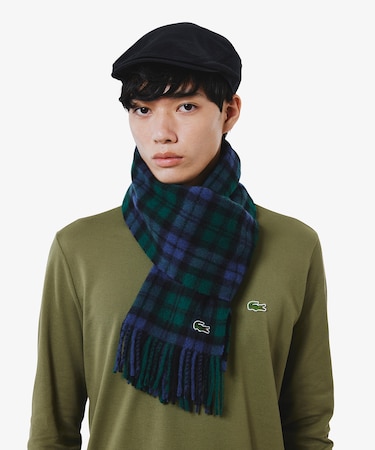 メリノウールチェックマフラー