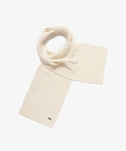 アラン柄ブレンドウールニットマフラー