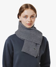 アラン柄ブレンドウールニットマフラー