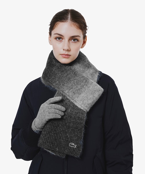 アルパカブレンドグラデーションニットマフラー