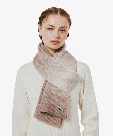 アルパカブレンドグラデーションニットマフラー