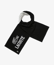 ウールブレンド ワニロゴジャカードマフラー