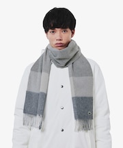 メリノウールブロックチェックマフラー