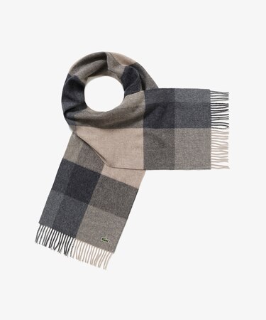 メリノウールブロックチェックマフラー