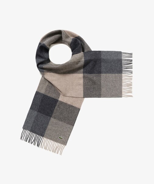 メリノウールブロックチェックマフラー