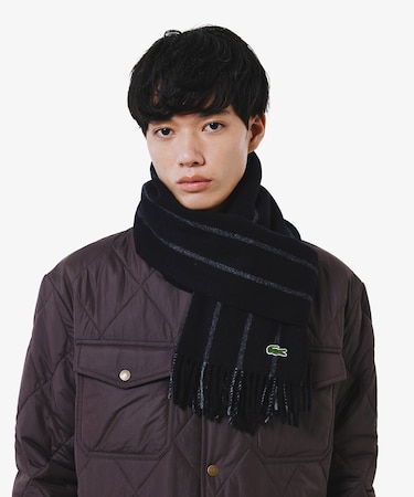 メリノウールストライプマフラー