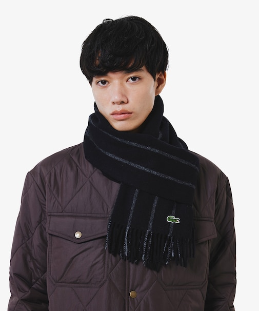 メリノウールストライプマフラー