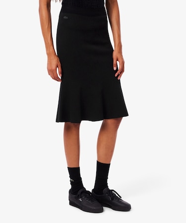 3Dリブニットフレアスカート