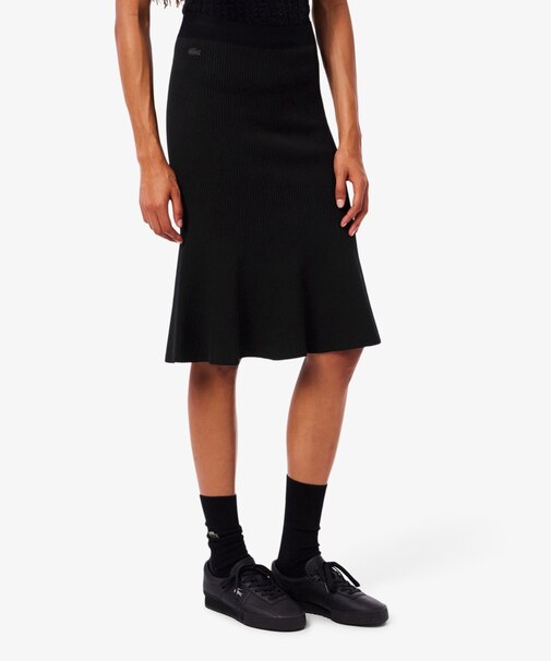 3Dリブニットフレアスカート