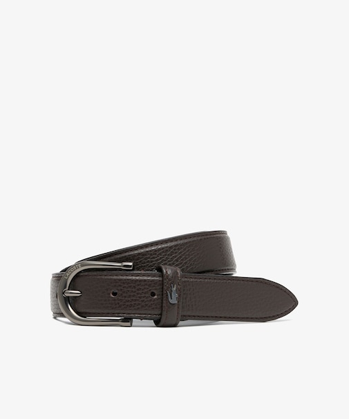 ブラックマットバックルレザーベルト