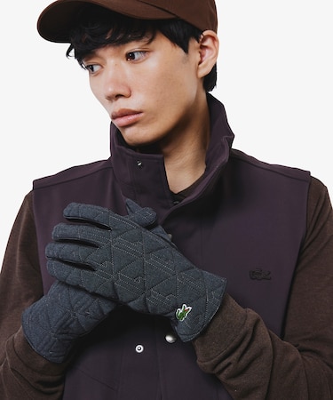 モノグラムキルティングレザーコンビグローブ